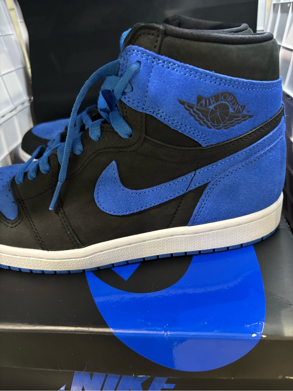 Nike Jordan 1 Retro High Royal Blue & Black Sneakers DZ5485 EXC COND! Men’s 10.5